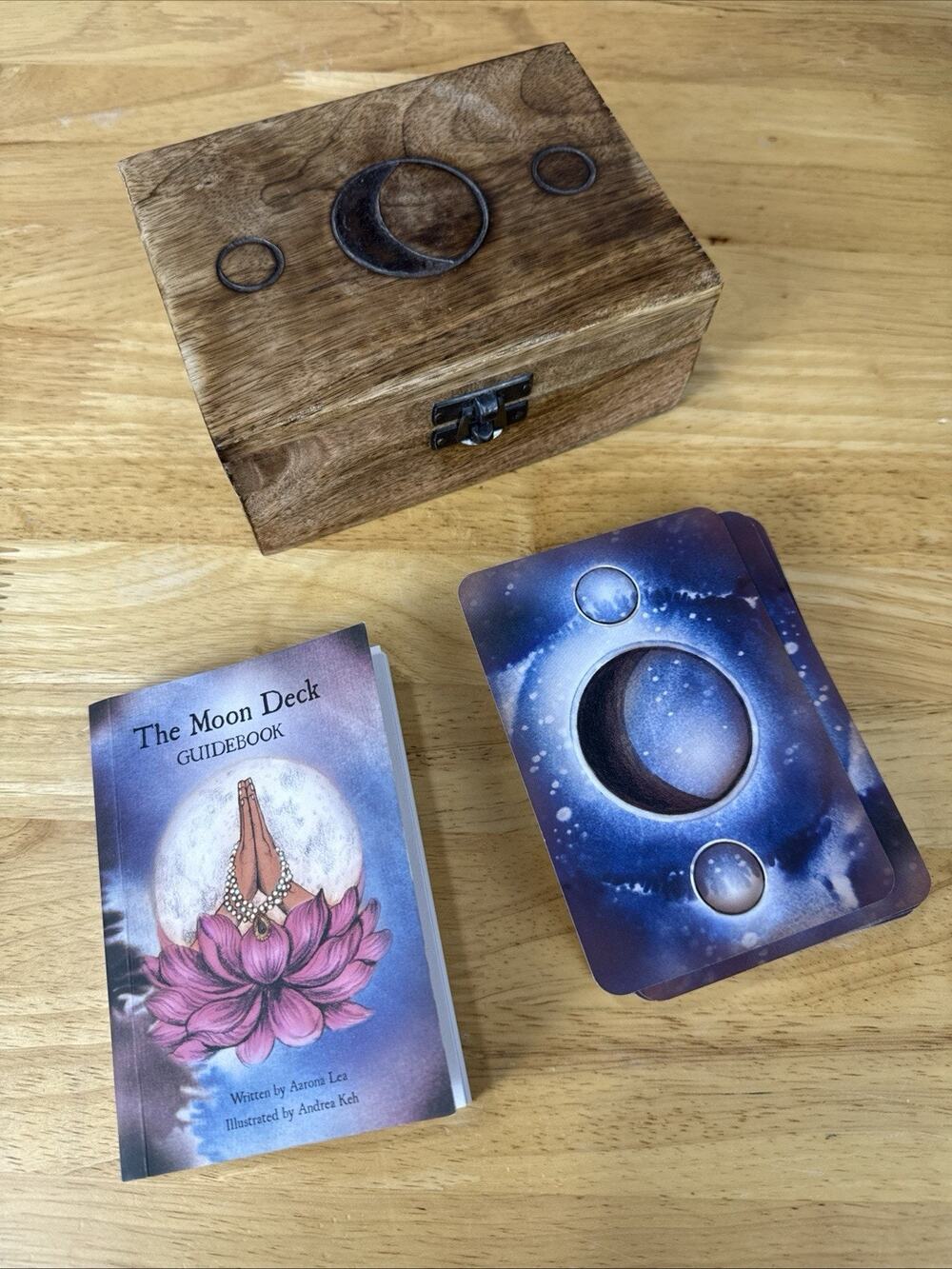 The Moon Deck Tarot & Oracle Card Set Rare with Guidebook w Wooden Box
